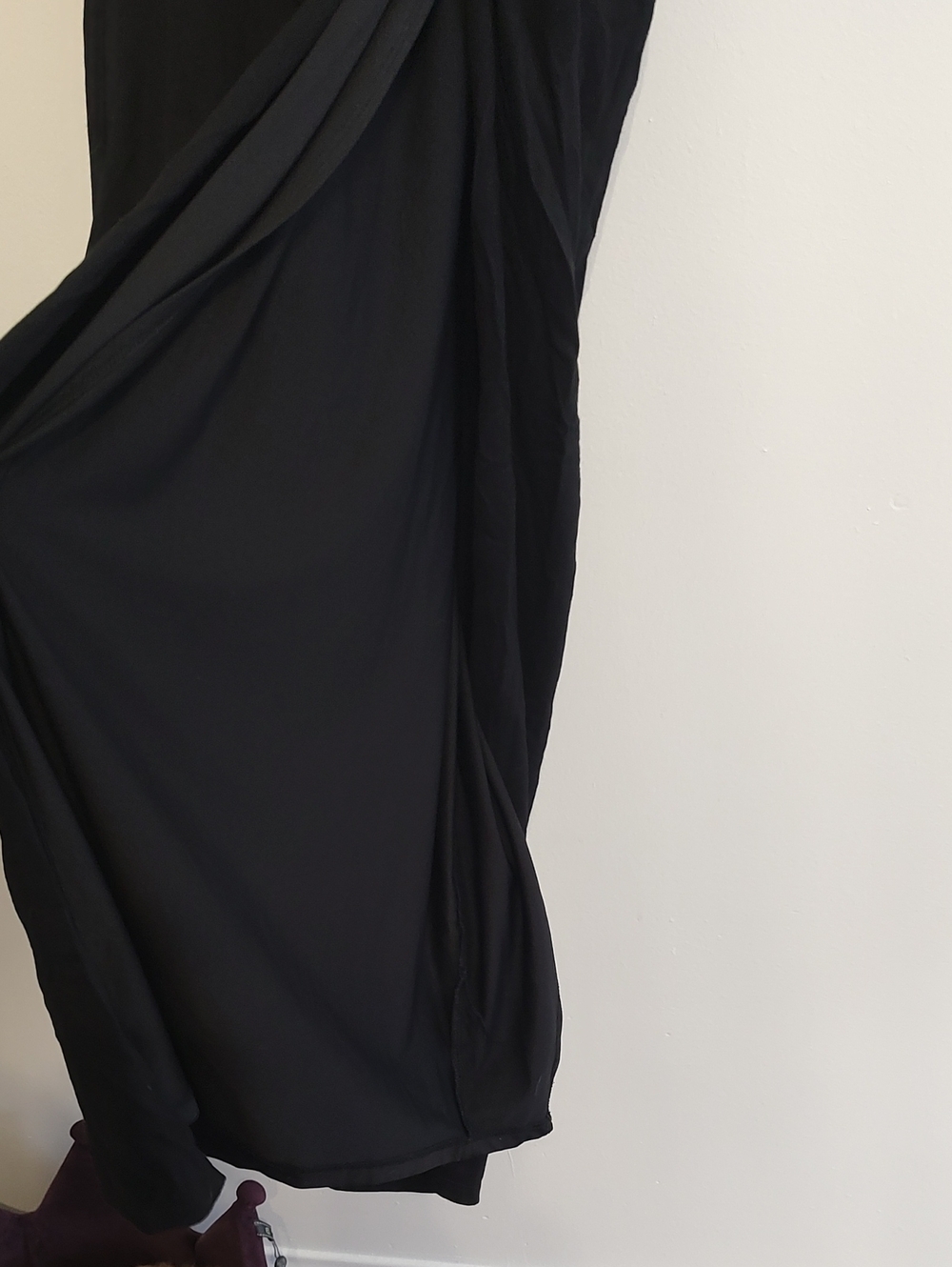 One-Shoulder Black Maxi Dress - Cotton Blend - Picture 4 of 7